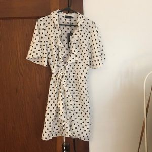 PrettyLittleThing polka dot wrap dress
